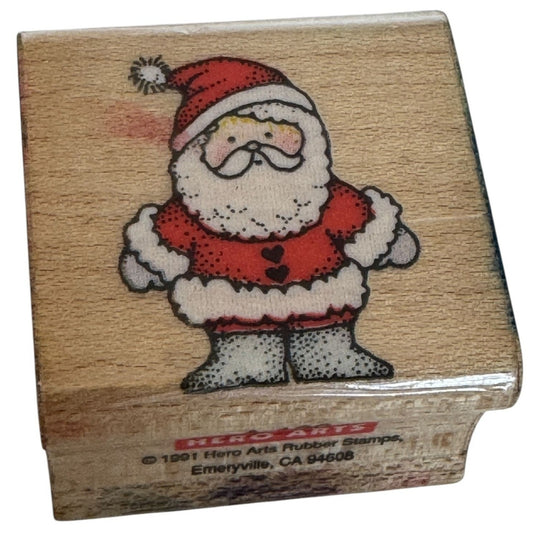 Hero Arts Rubber Stamp Tiny Santa Claus Christmas Gift Tag Card Making Holidays