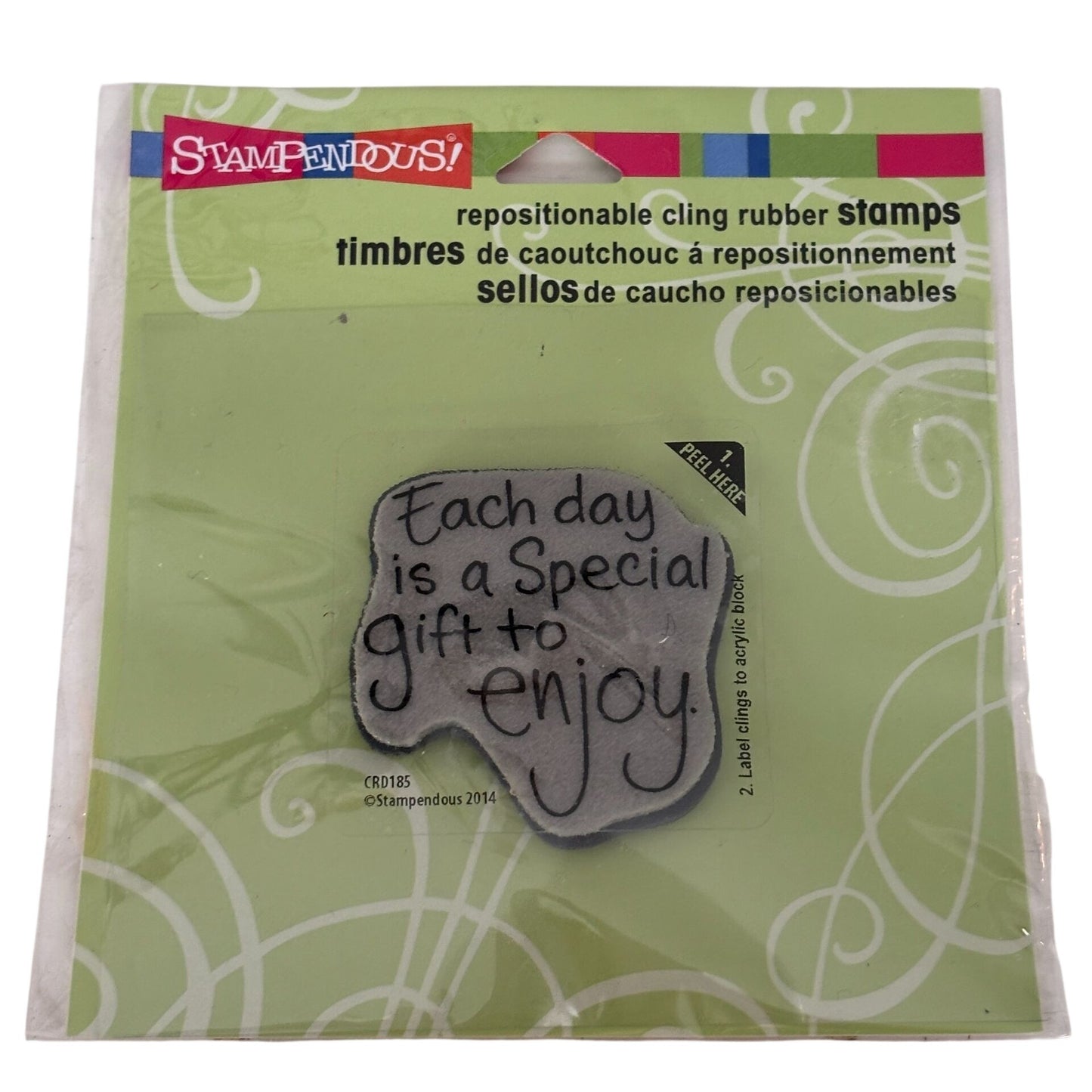 Stampendous Repositionable Cling Rubber Stamp Each Day Is a Special Gift Quote Sentiment Cardmaking
