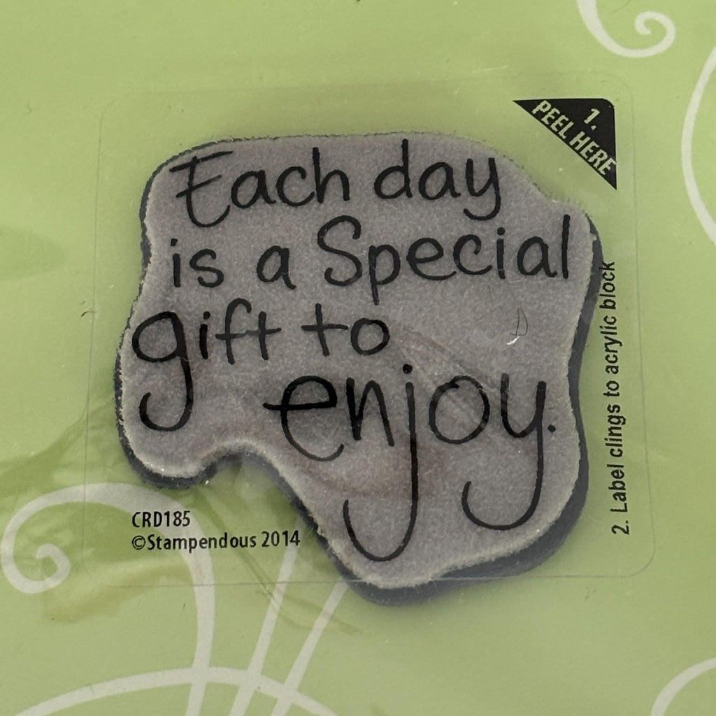 Stampendous Repositionable Cling Rubber Stamp Each Day Is a Special Gift Quote Sentiment Cardmaking