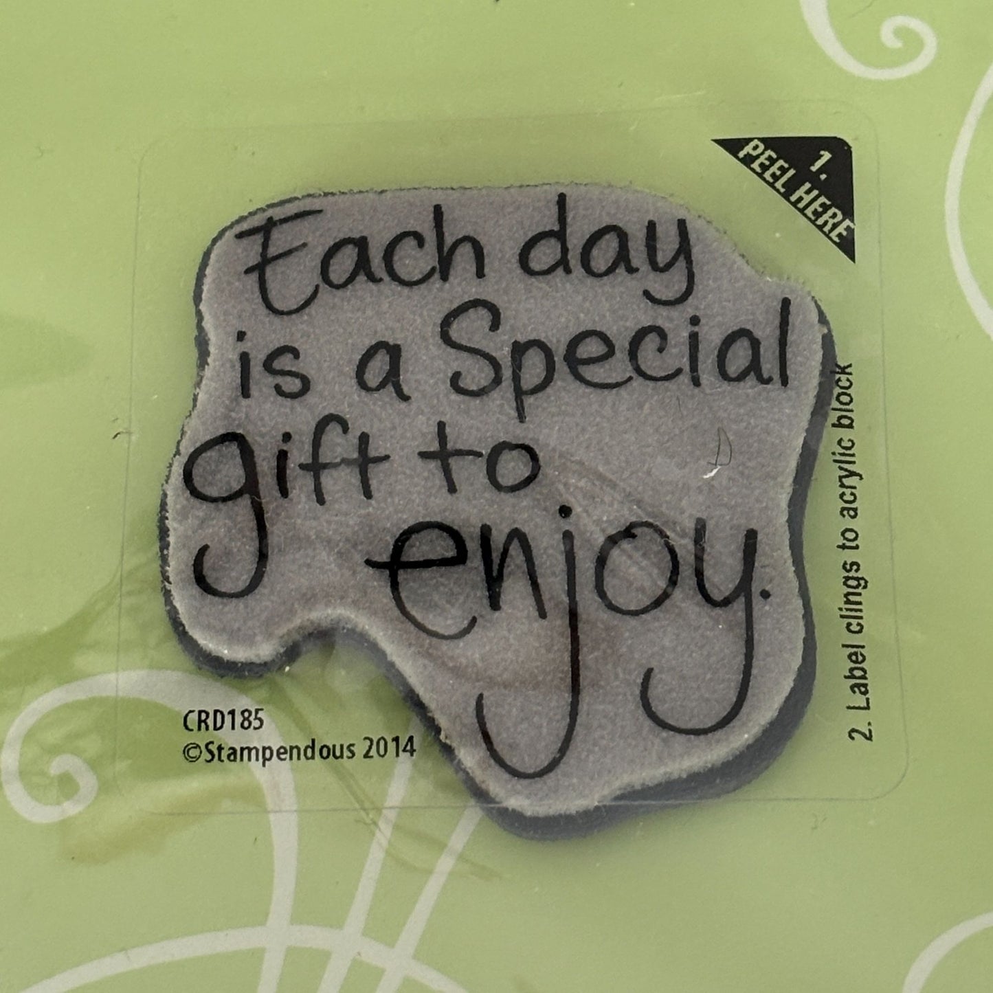 Stampendous Repositionable Cling Rubber Stamp Each Day Is a Special Gift Quote Sentiment Cardmaking