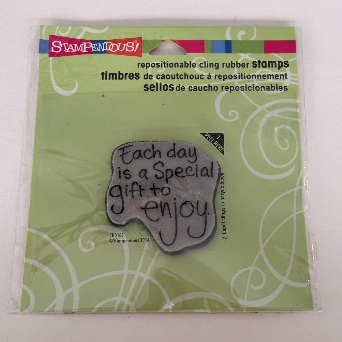 Stampendous Repositionable Cling Rubber Stamp Each Day Is a Special Gift Quote Sentiment Cardmaking