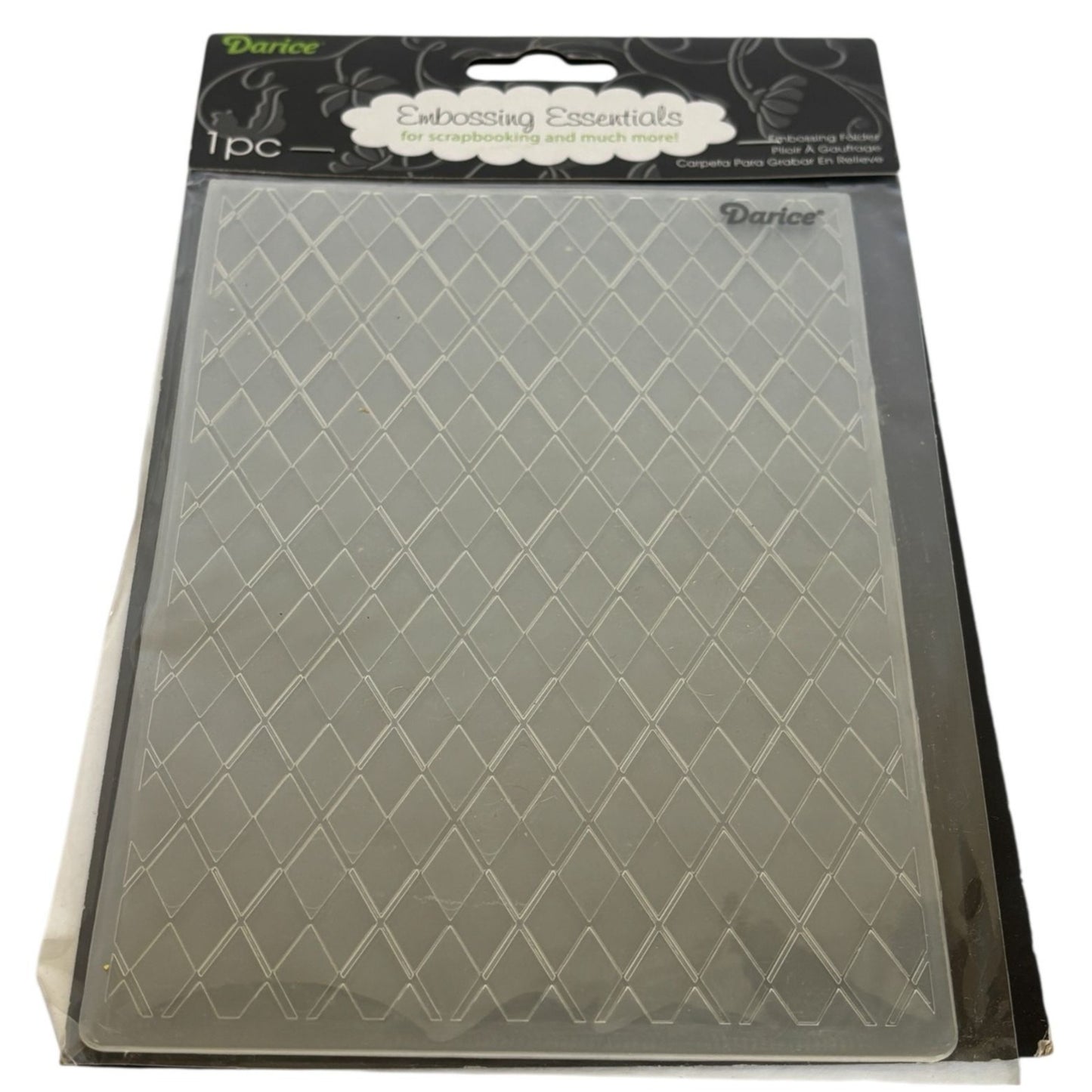 Darice Embossing Essentials Folder Argyle Pattern Diamond Background Paper Craft