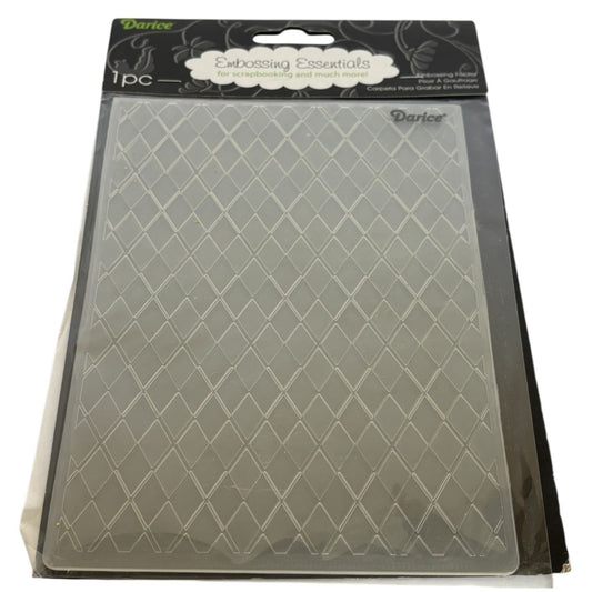 Darice Embossing Essentials Folder Argyle Pattern Diamond Background Paper Craft