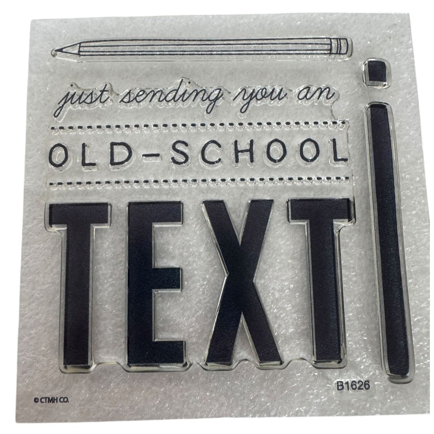 CTMH My Acrylix Acrylic Stamp Old School Text Letter Writing Card Making Funny