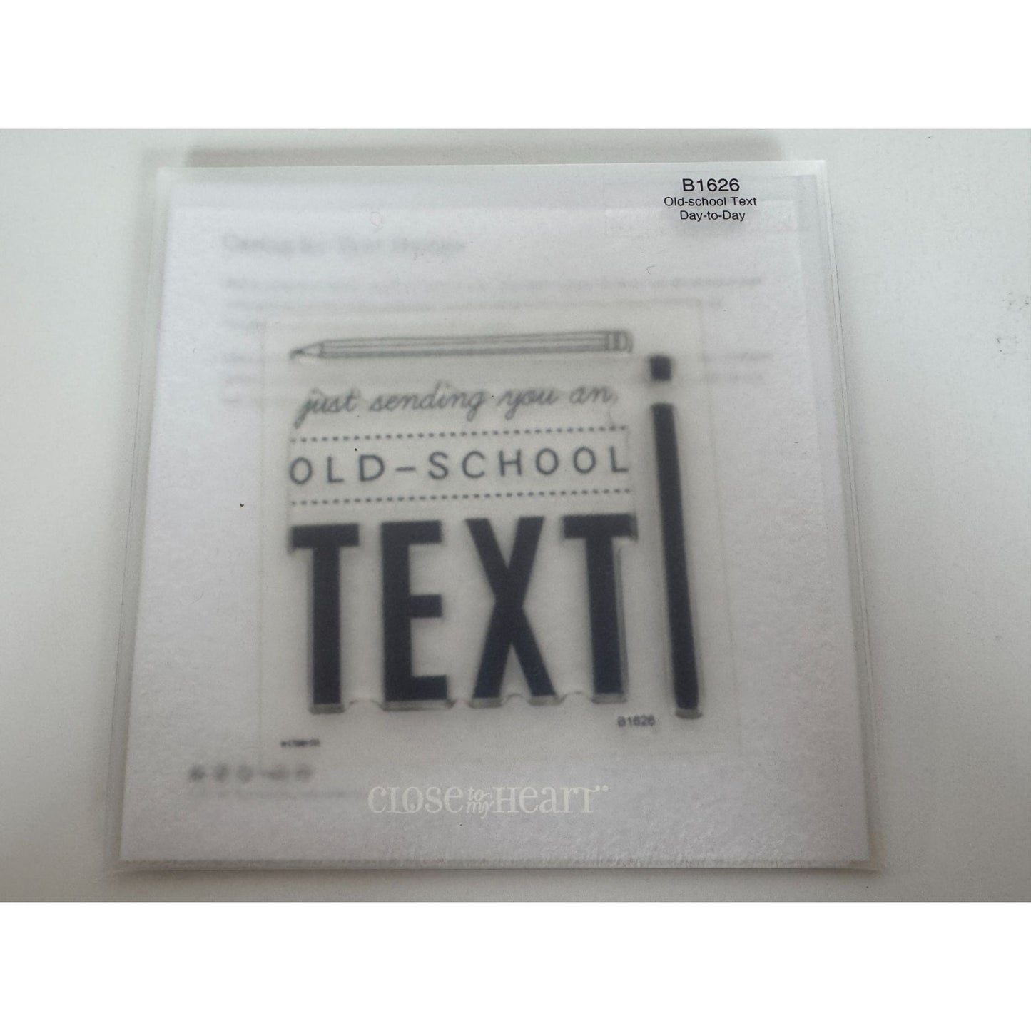 CTMH My Acrylix Acrylic Stamp Old School Text Letter Writing Card Making Funny