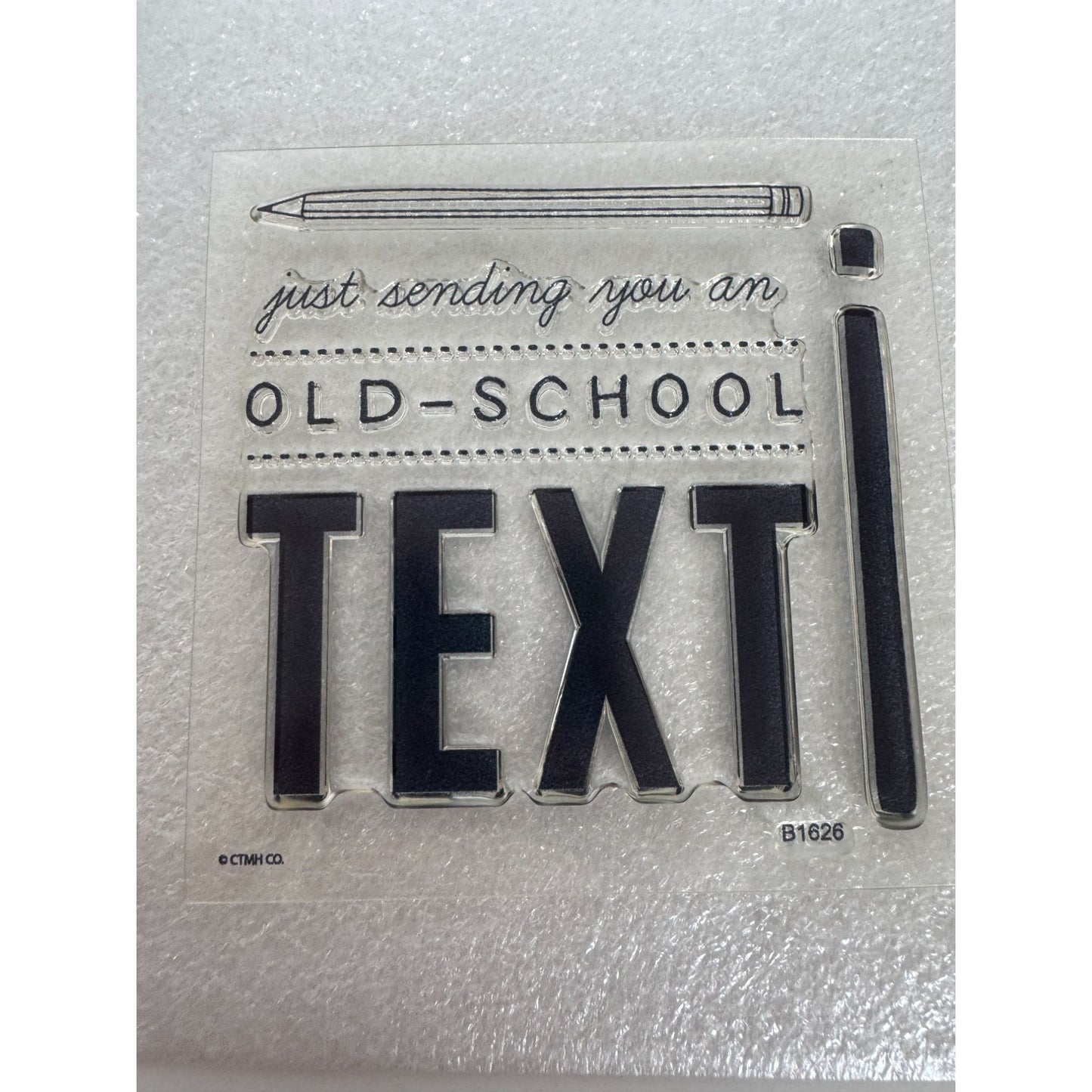 CTMH My Acrylix Acrylic Stamp Old School Text Letter Writing Card Making Funny