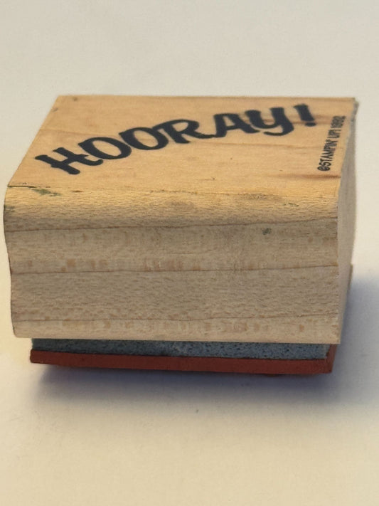 Stampin Up Rubber Stamp Hooray Crafting Scrapbooking Congrats Sentiment Words