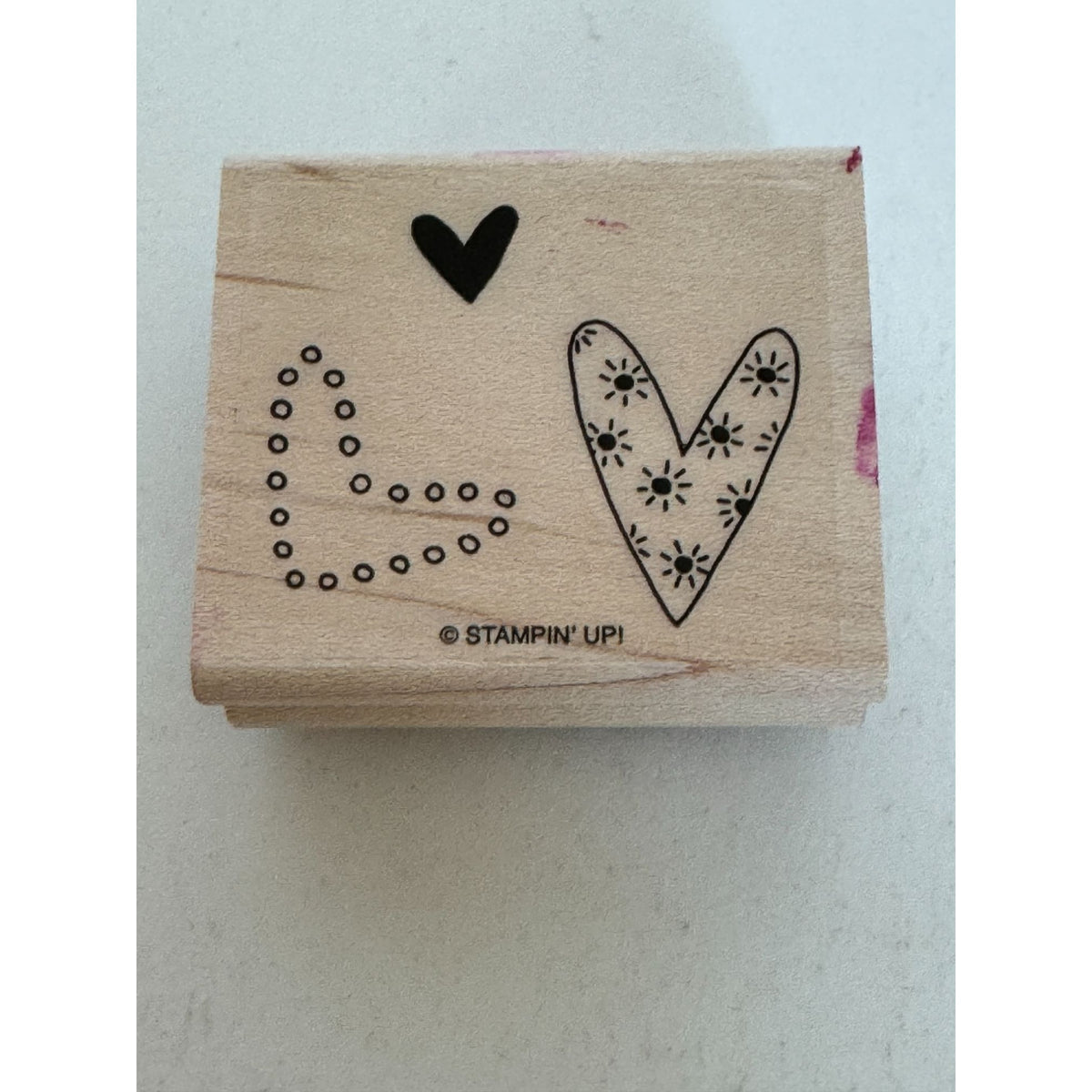 Stampin Up Rubber Stamp Trio of Hearts Love Card Making Crafts Valentines Day