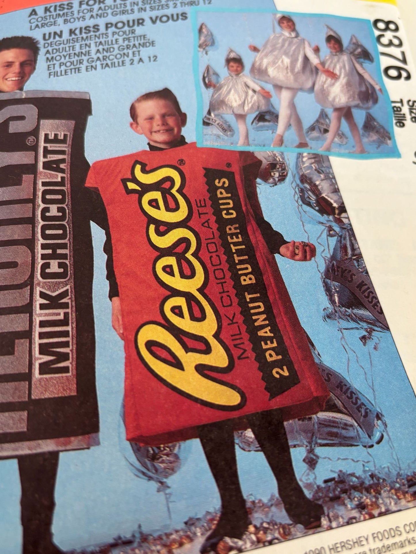 McCalls Sewing Pattern 8376 Halloween Candy Costume Hersheys Kiss Reeses Kid 6 8