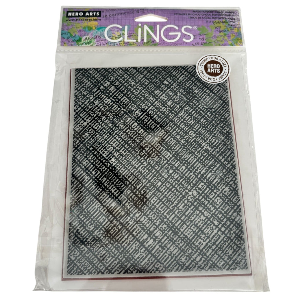 Hero Arts Clings Rubber Stamp Canvas Background Texture Mixed Media Grunge Textile Effect Cardmaking