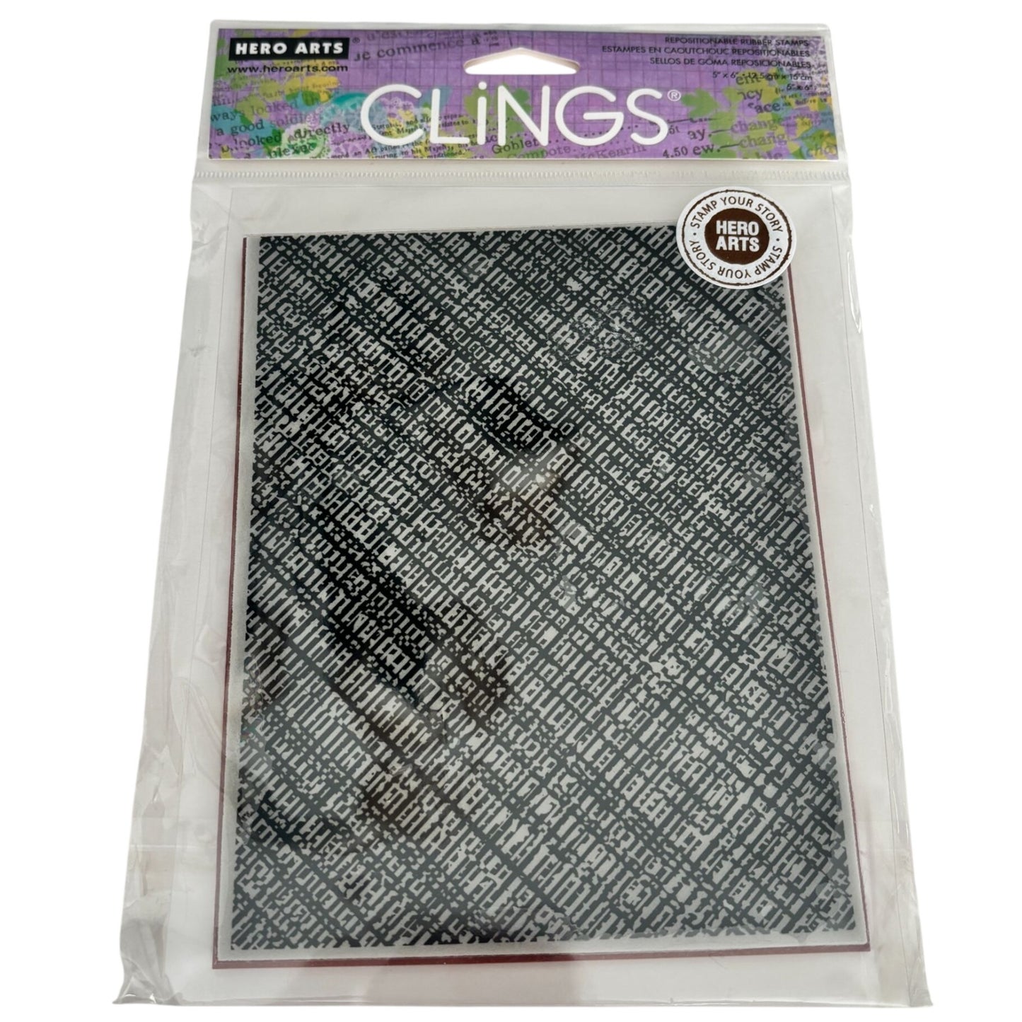 Hero Arts Clings Rubber Stamp Canvas Background Texture Mixed Media Grunge Textile Effect Cardmaking