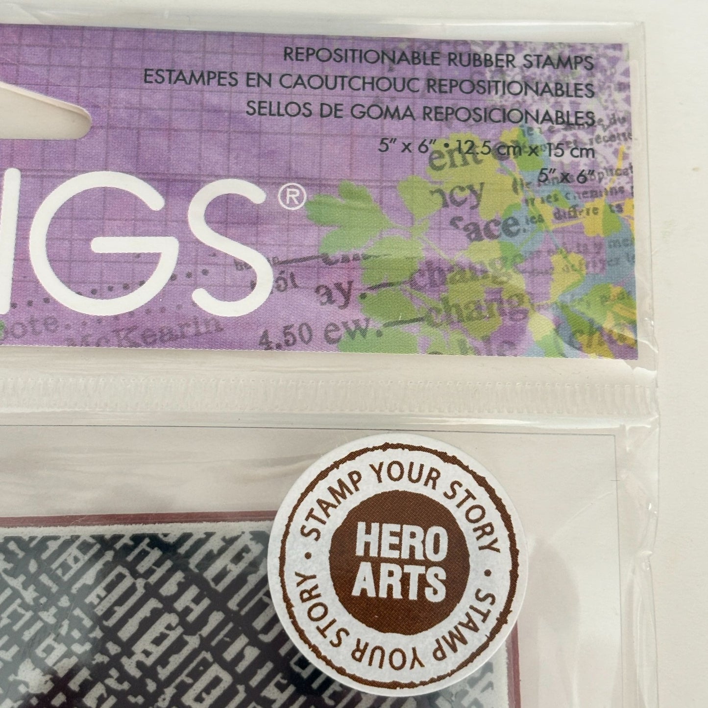 Hero Arts Clings Rubber Stamp Canvas Background Texture Mixed Media Grunge Textile Effect Cardmaking