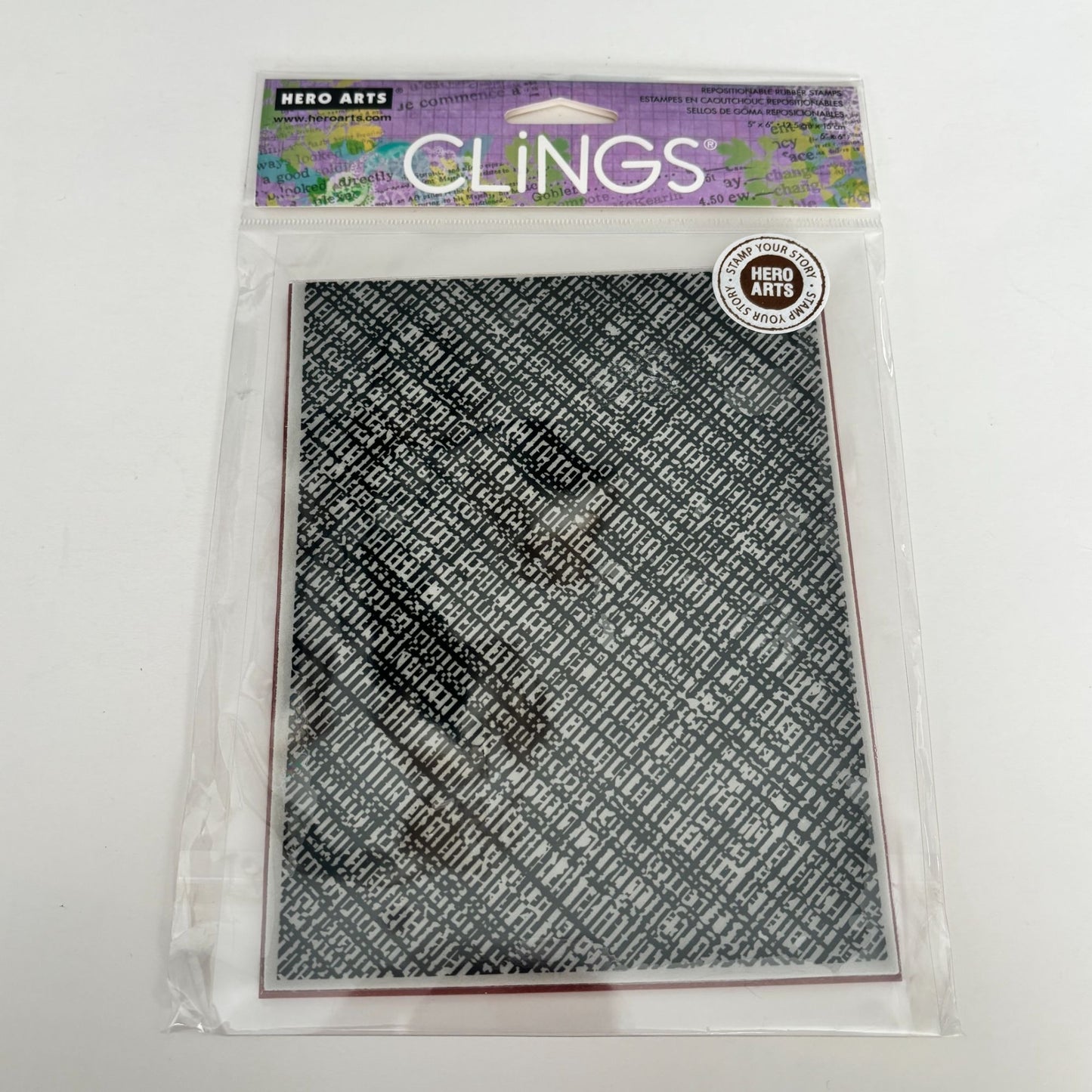 Hero Arts Clings Rubber Stamp Canvas Background Texture Mixed Media Grunge Textile Effect Cardmaking