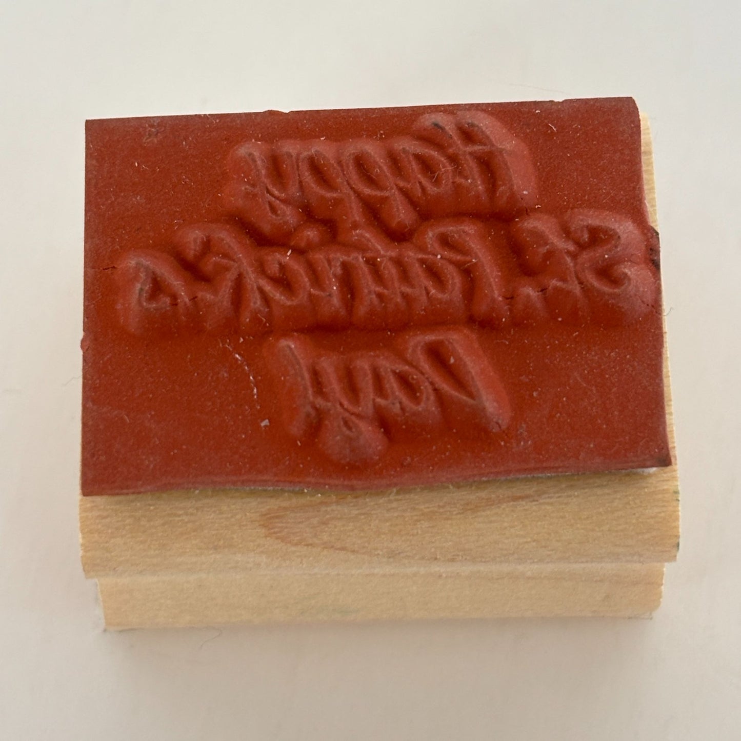 Stampin Up Rubber Stamp Happy St Patricks Day Card Making Words Sentiment Wood