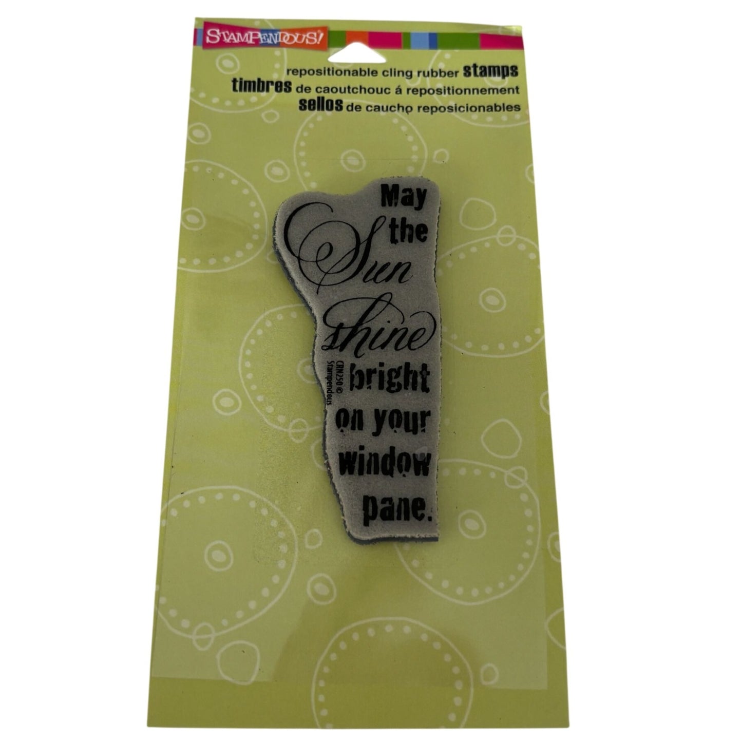 Stampendous Cling Stamp May the Sun Shine Sentiment Card Making Encouragement Quote Friendship Words