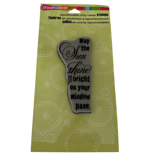Stampendous Cling Stamp May the Sun Shine Sentiment Card Making Encouragement Quote Friendship Words