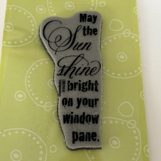Stampendous Cling Stamp May the Sun Shine Sentiment Card Making Encouragement Quote Friendship Words