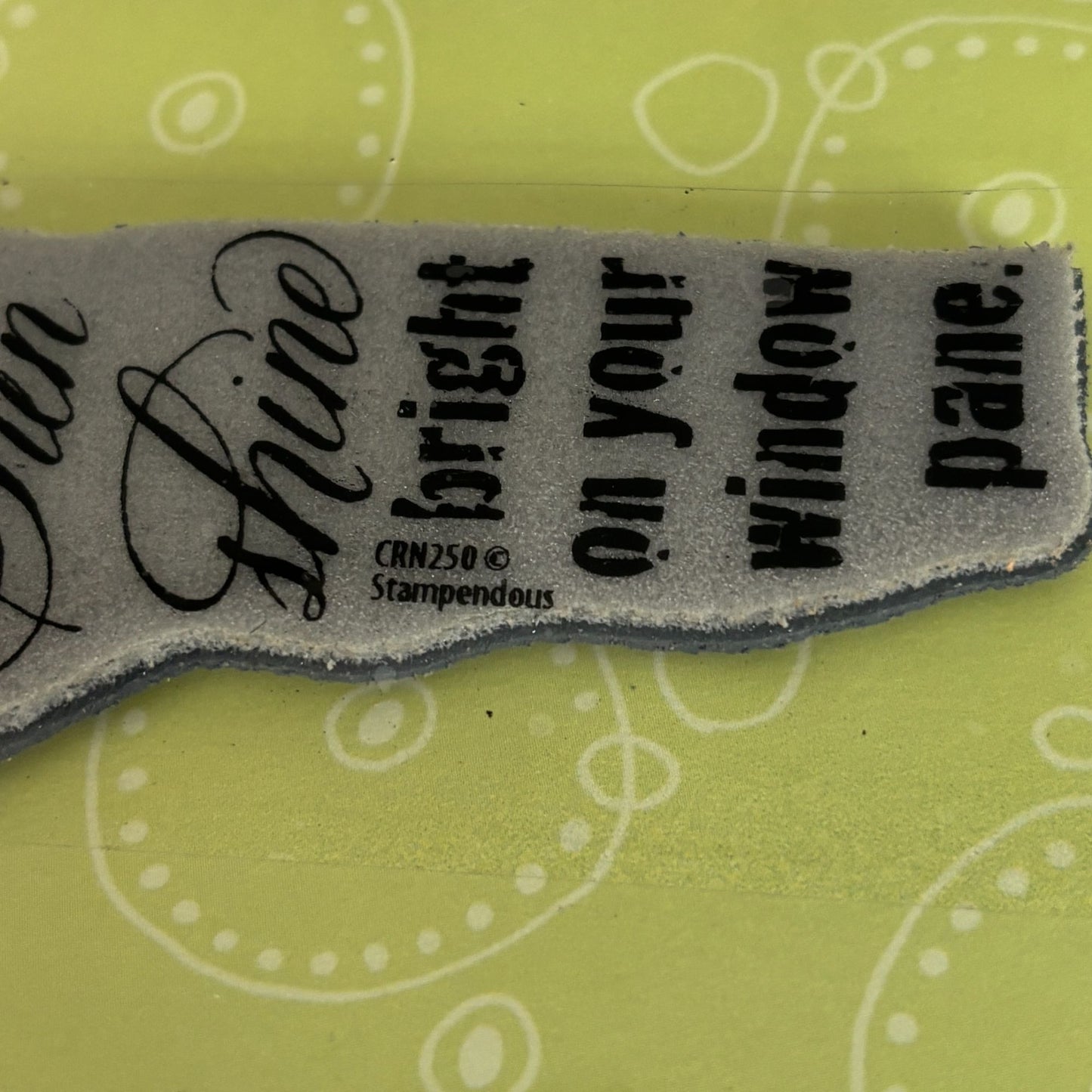 Stampendous Cling Stamp May the Sun Shine Sentiment Card Making Encouragement Quote Friendship Words