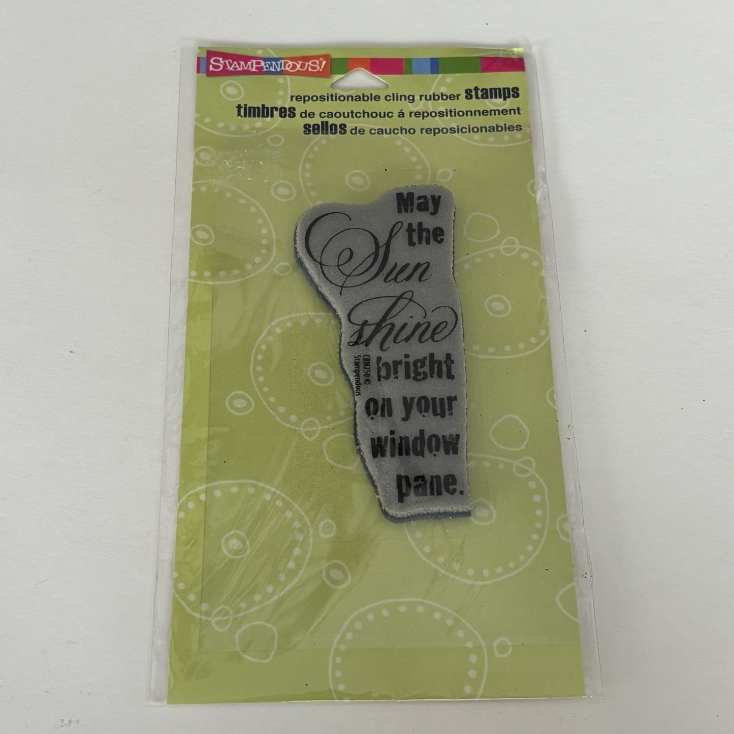 Stampendous Cling Stamp May the Sun Shine Sentiment Card Making Encouragement Quote Friendship Words