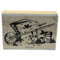 Stampin Up Rubber Stamp Wheelbarrow Garden Tools Flower Pots Gardening Gardener