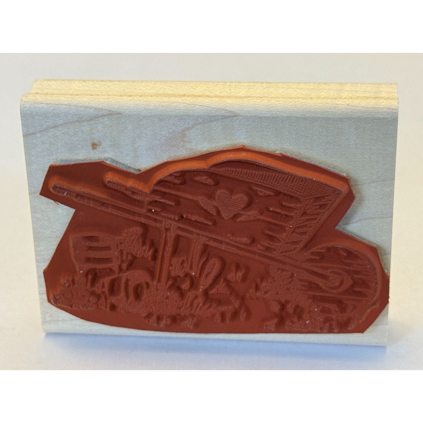 Stampin Up Rubber Stamp Wheelbarrow Garden Tools Flower Pots Gardening Gardener