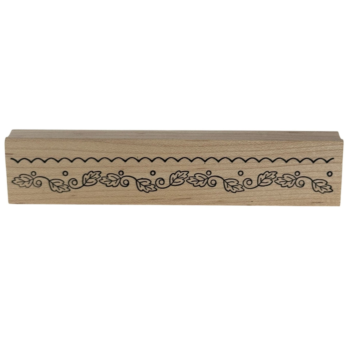 Outlines Rubber Stamp Oak Leaves Acorns Border Fall Autumn Thanksgiving Card Making
