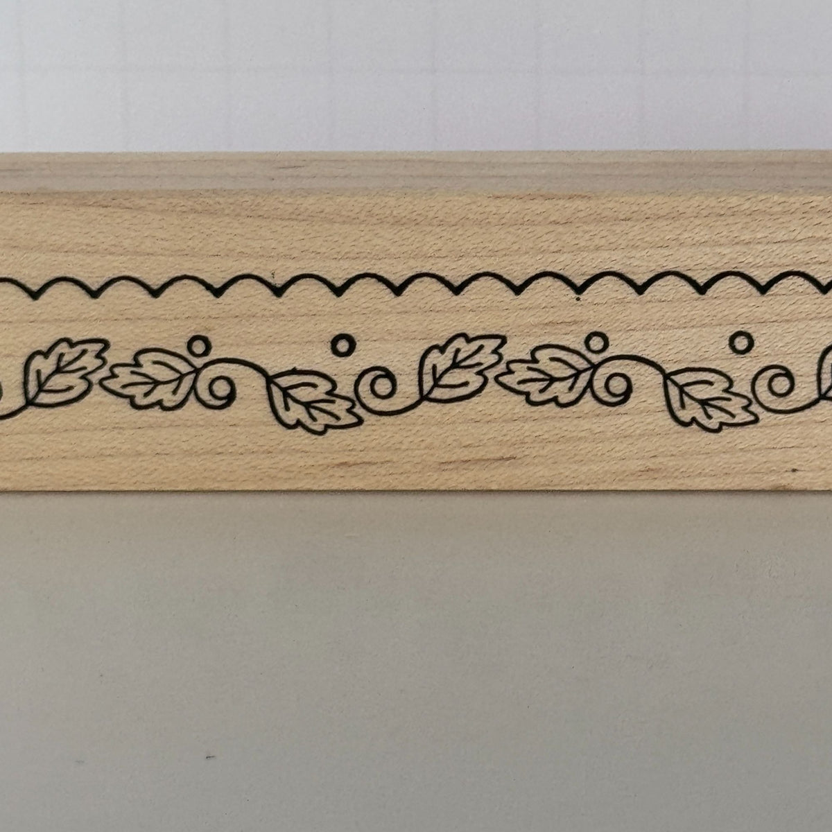 Outlines Rubber Stamp Oak Leaves Acorns Border Fall Autumn Thanksgiving Card Making