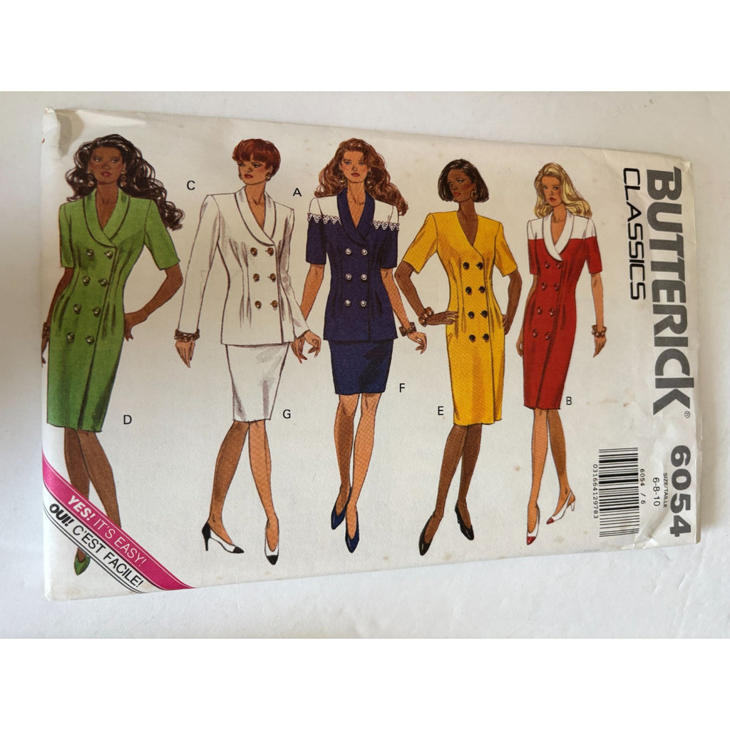 Butterick Sewing Pattern 6054 Work Suit Dress Top Skirt Capsule Wardrobe 6 8 10