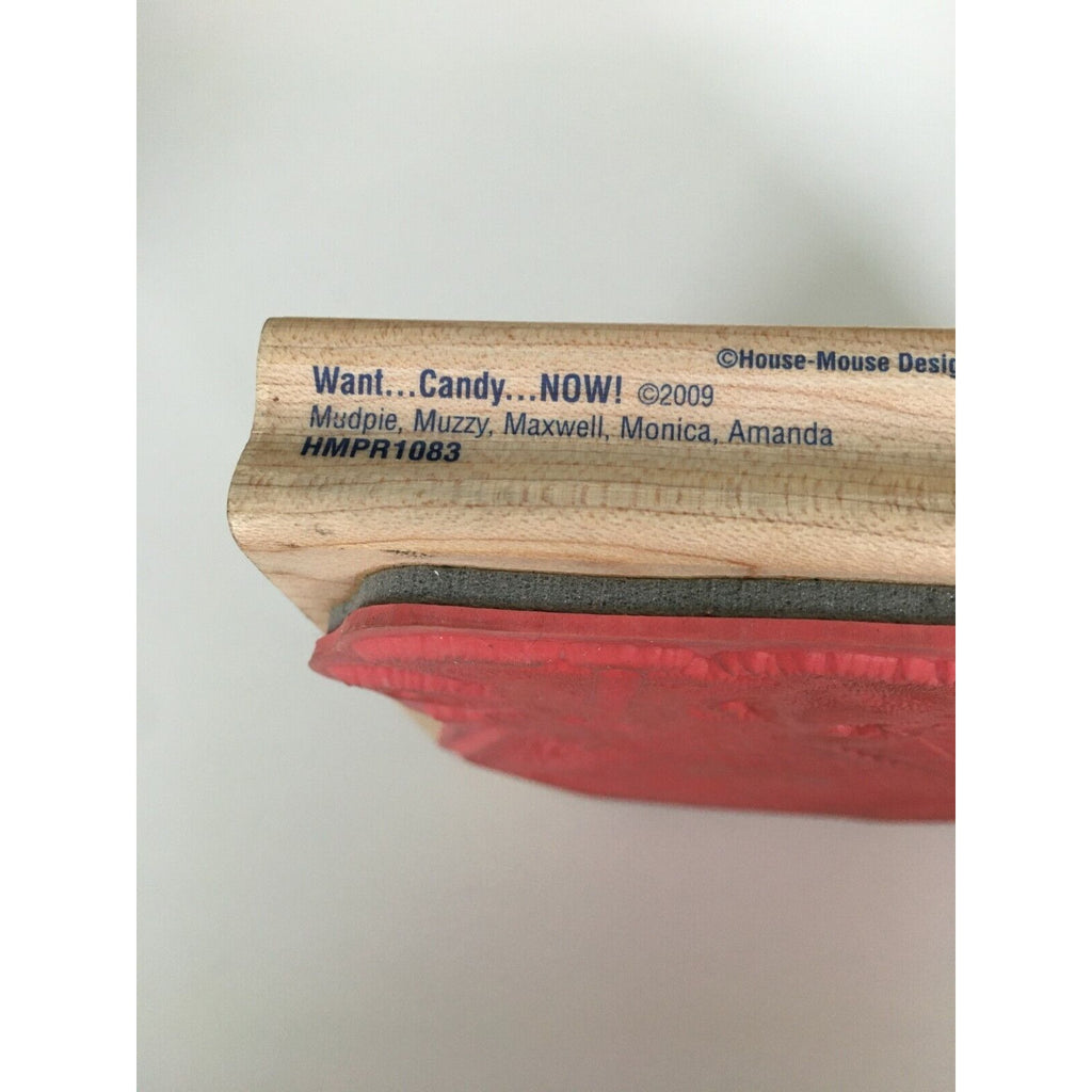 Stampabilities Rubber Stamp Want Candy Now House Mouse Rare Mudpie Muzzy Monica