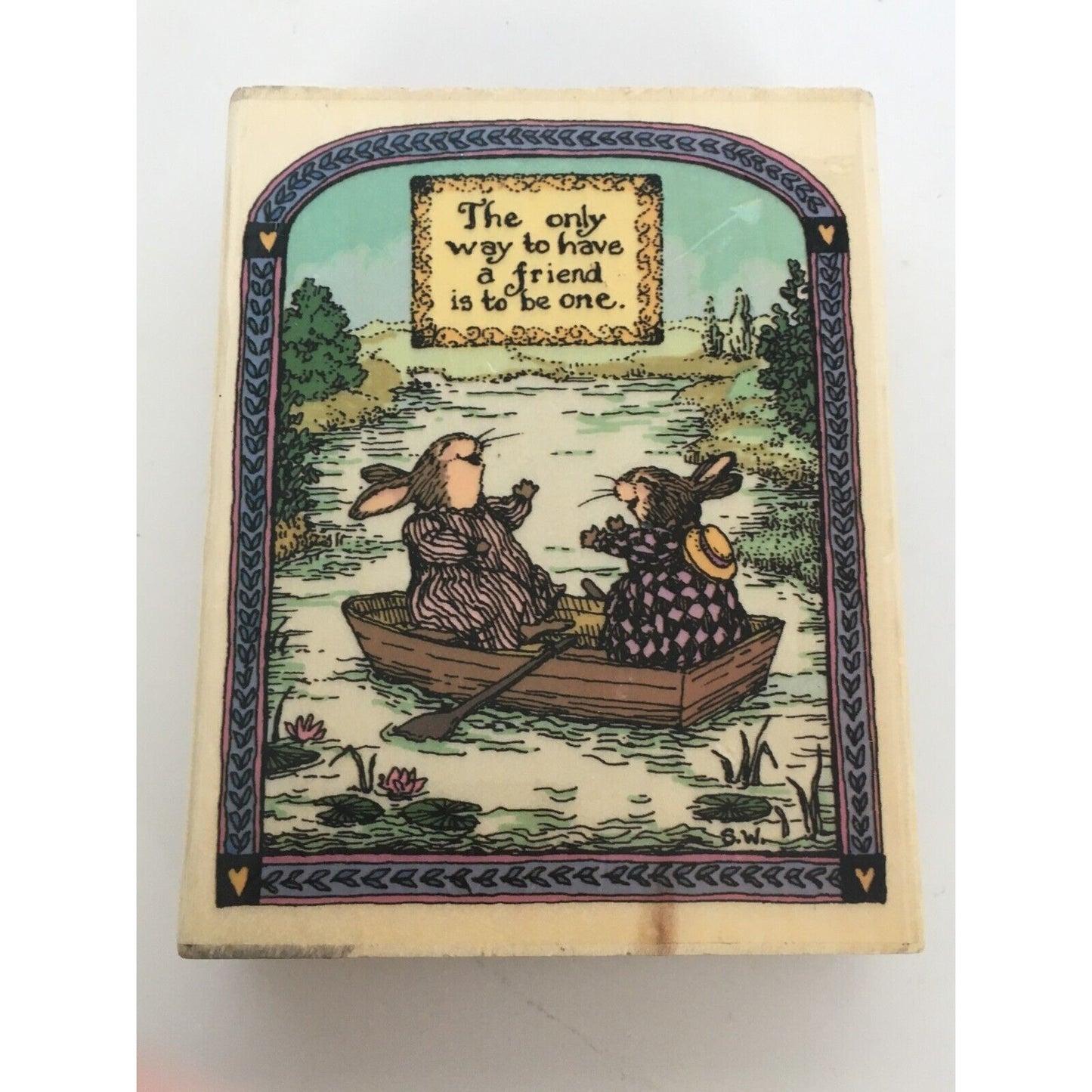 Holly Pond Hill Rubber Stamp To Have a Friend Be One Rabbit Boat Susan Wheeler