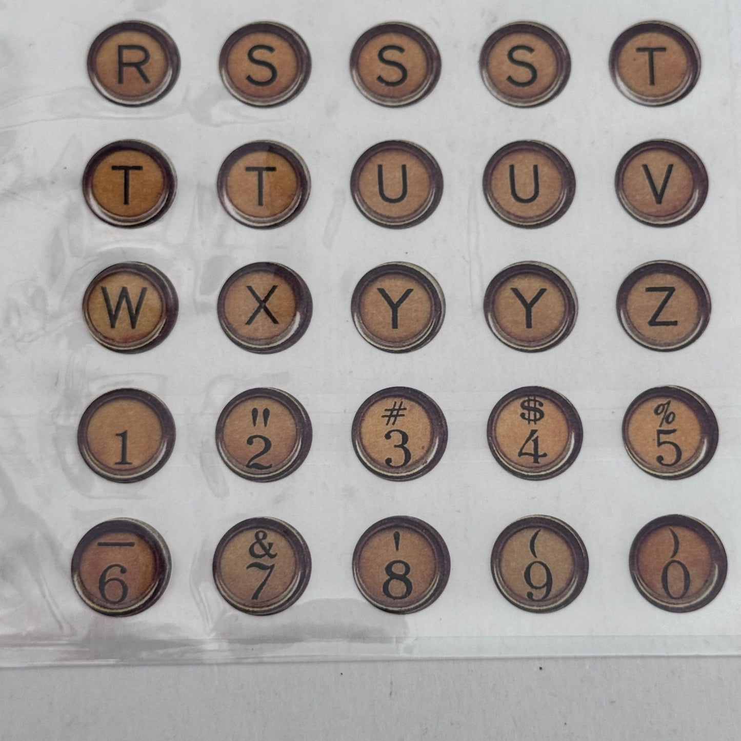 Sticko Nostalgiques Stickers Aged Typewriter ABC Alphabet Journaling Scrapbook Ephemera Rebecca Sower Cardmaking Craft