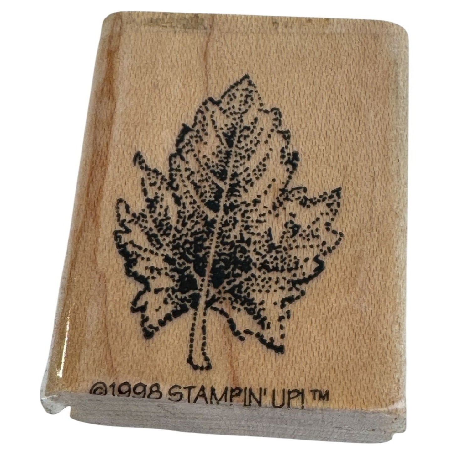 Stampin Up Rubber Stamp Leaf Design  Nature Outdoors Fall Season Wood Mounted