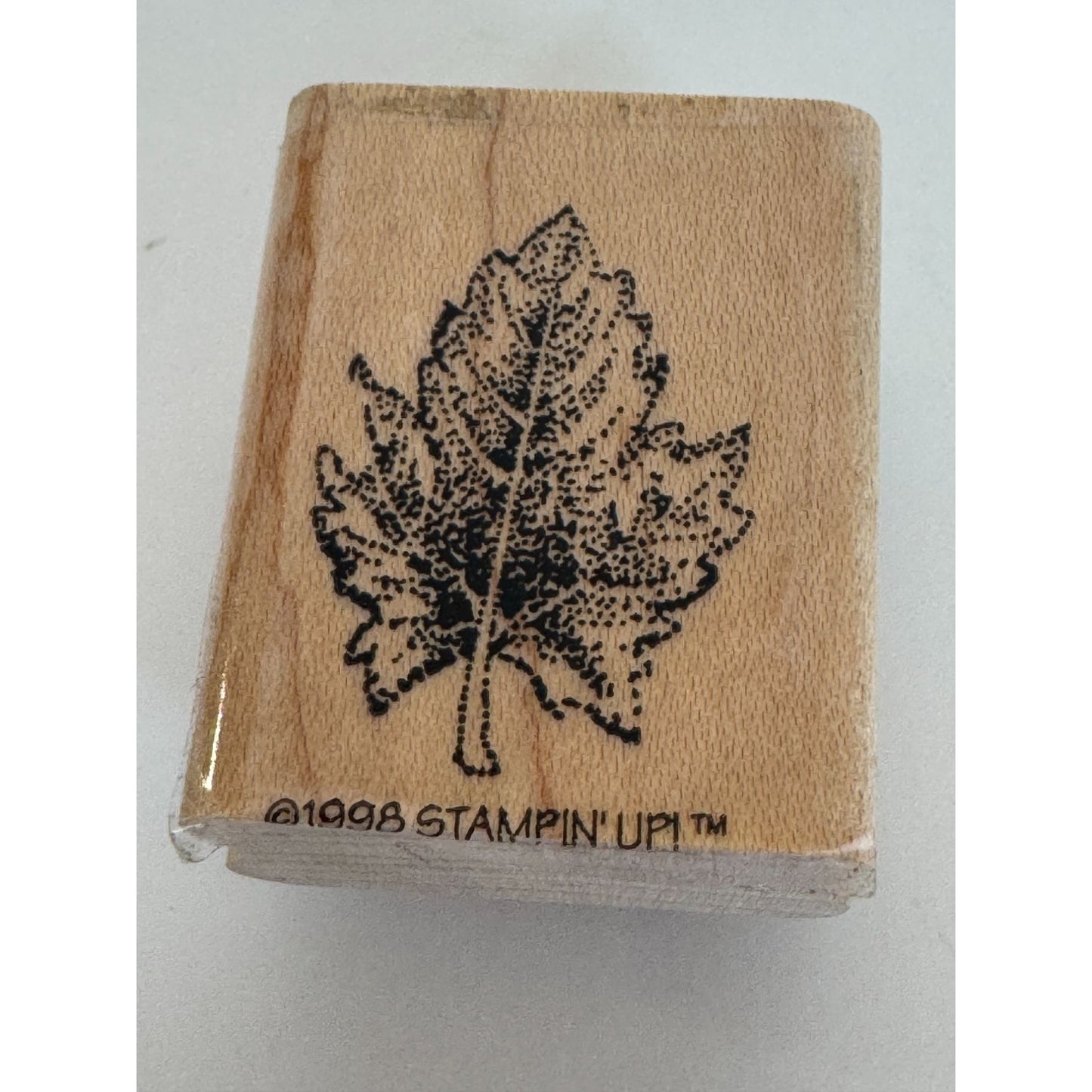 Stampin Up Rubber Stamp Leaf Design  Nature Outdoors Fall Season Wood Mounted