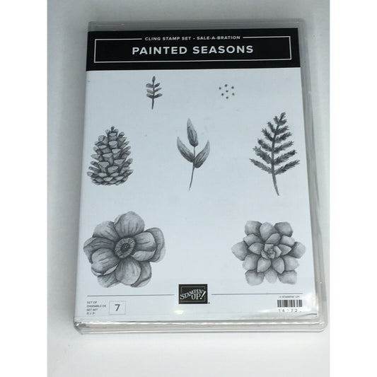 Stampin Up Painted Seasons Stamp Set Framelits Dies Pinecone Nature Leaf Flower