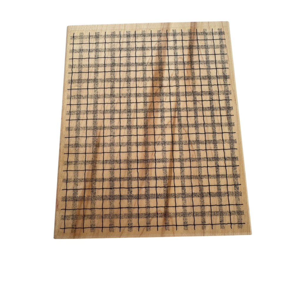 Stampin Up Wood Rubber Stamp Stripple Plaid Stripes Background Large Big Texture
