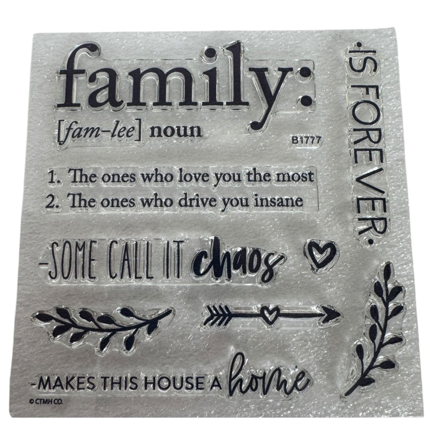 CTMH My Acrylix Acrylic Stamp Set Love You Most Family is Forever Chaos B1777