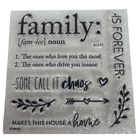 CTMH My Acrylix Acrylic Stamp Set Love You Most Family is Forever Chaos B1777