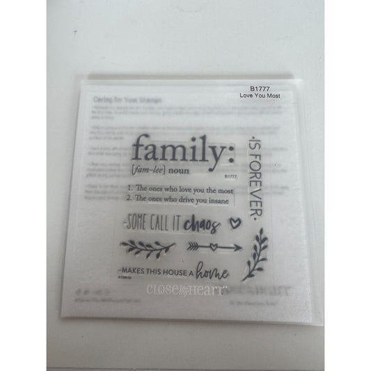 CTMH My Acrylix Acrylic Stamp Set Love You Most Family is Forever Chaos B1777