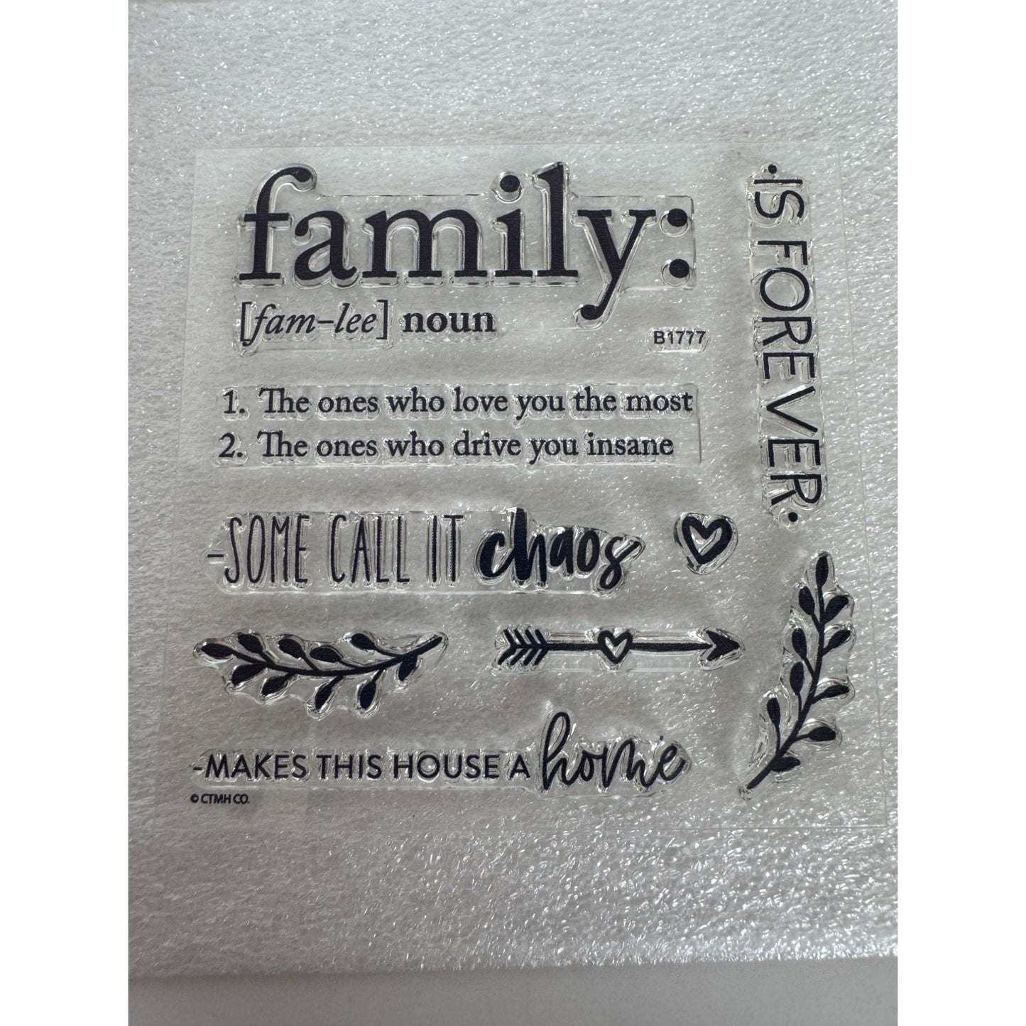 CTMH My Acrylix Acrylic Stamp Set Love You Most Family is Forever Chaos B1777