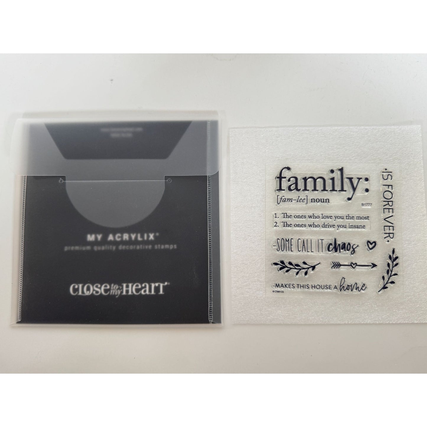 CTMH My Acrylix Acrylic Stamp Set Love You Most Family is Forever Chaos B1777