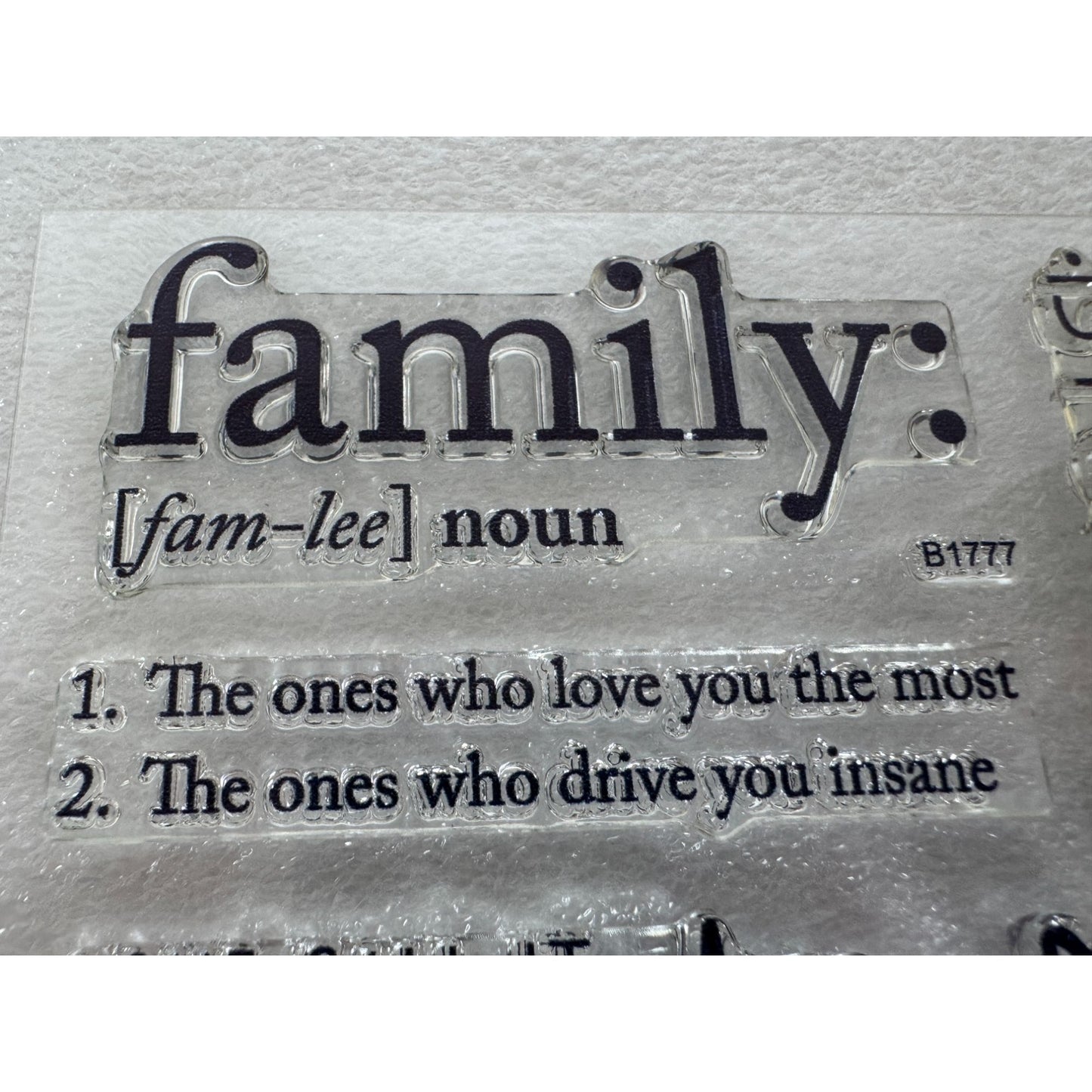 CTMH My Acrylix Acrylic Stamp Set Love You Most Family is Forever Chaos B1777
