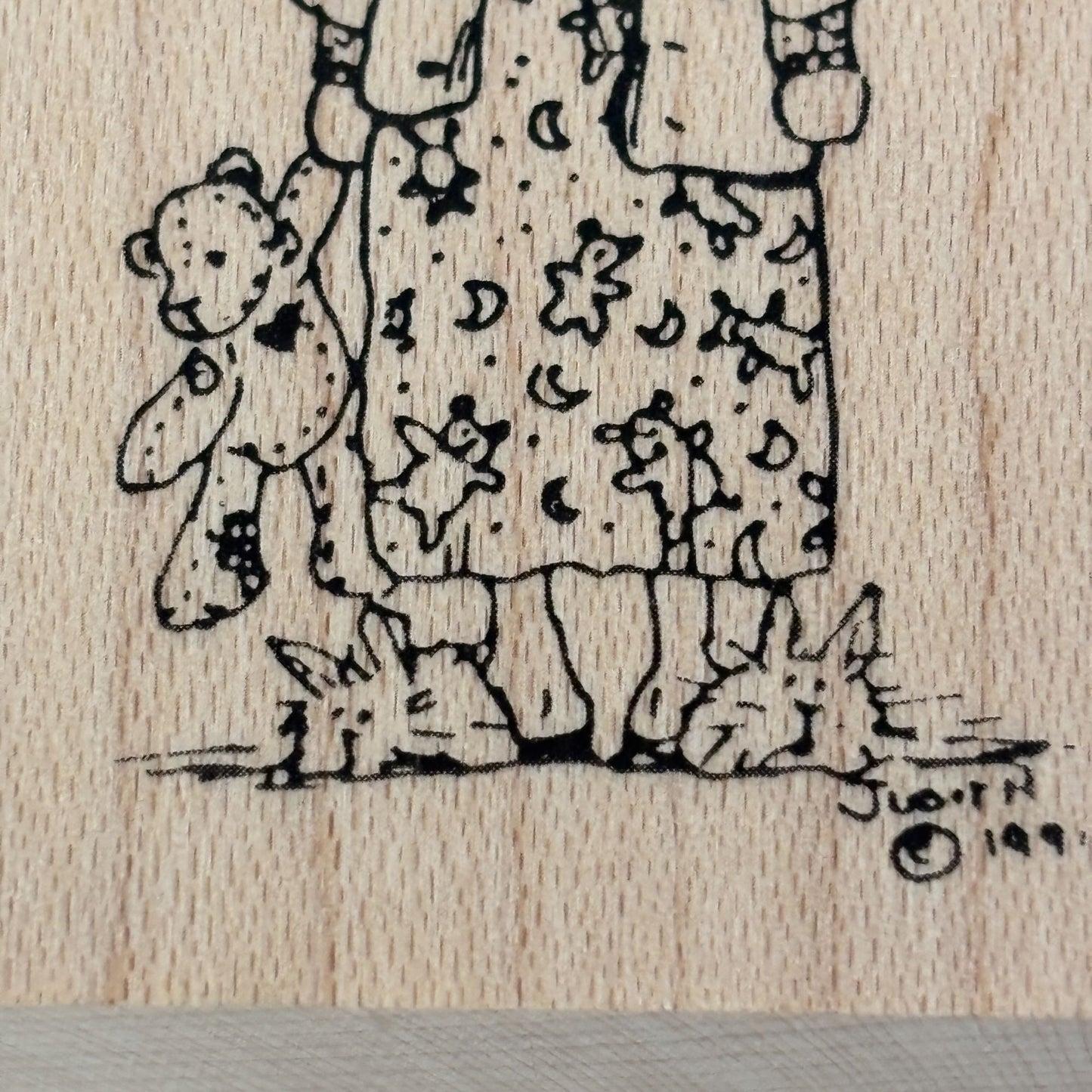 Judith Rubber Stamp Tired Mom My Ladies Frazzled Mother Teddy Bear Bedtime Funny