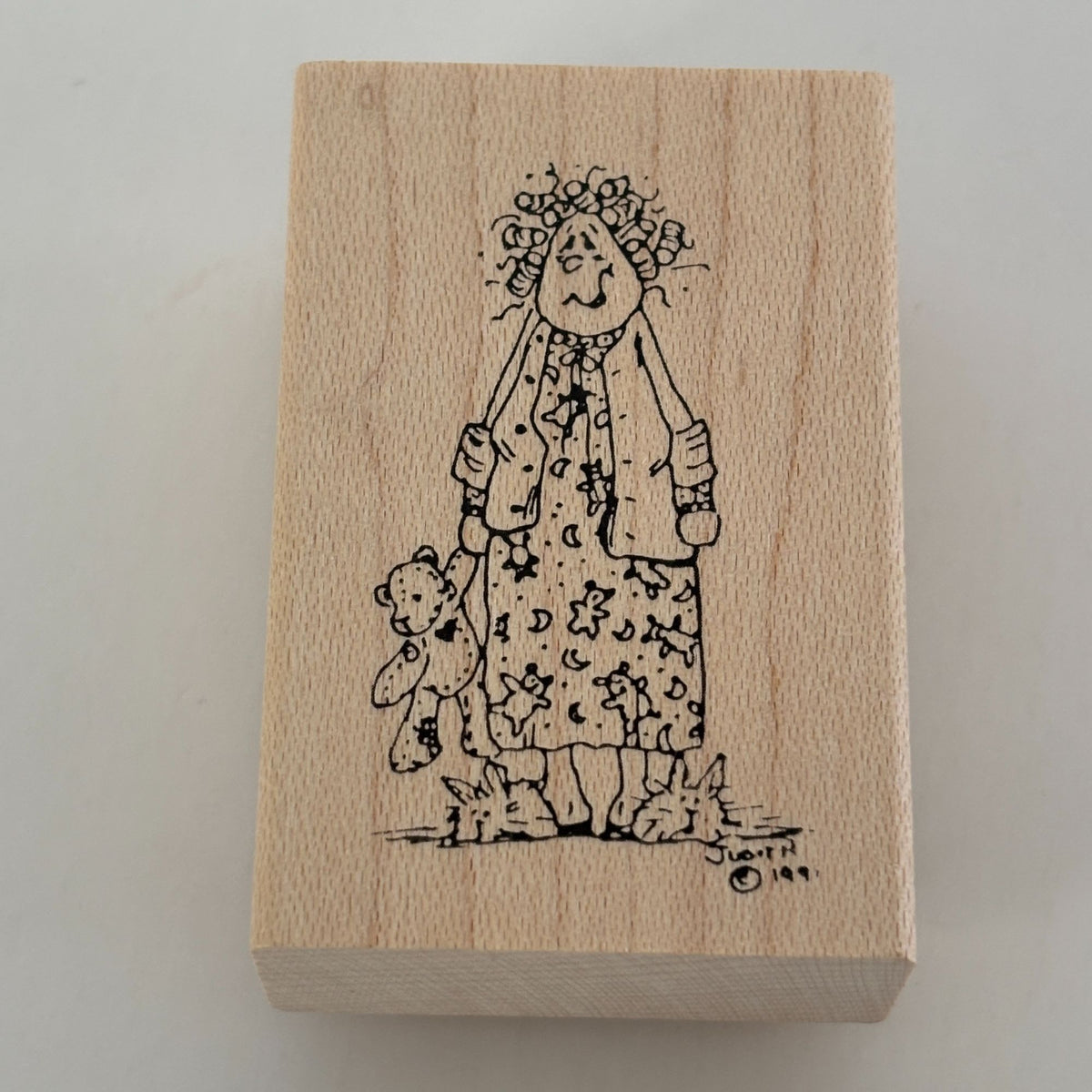 Judith Rubber Stamp Tired Mom My Ladies Frazzled Mother Teddy Bear Bedtime Funny