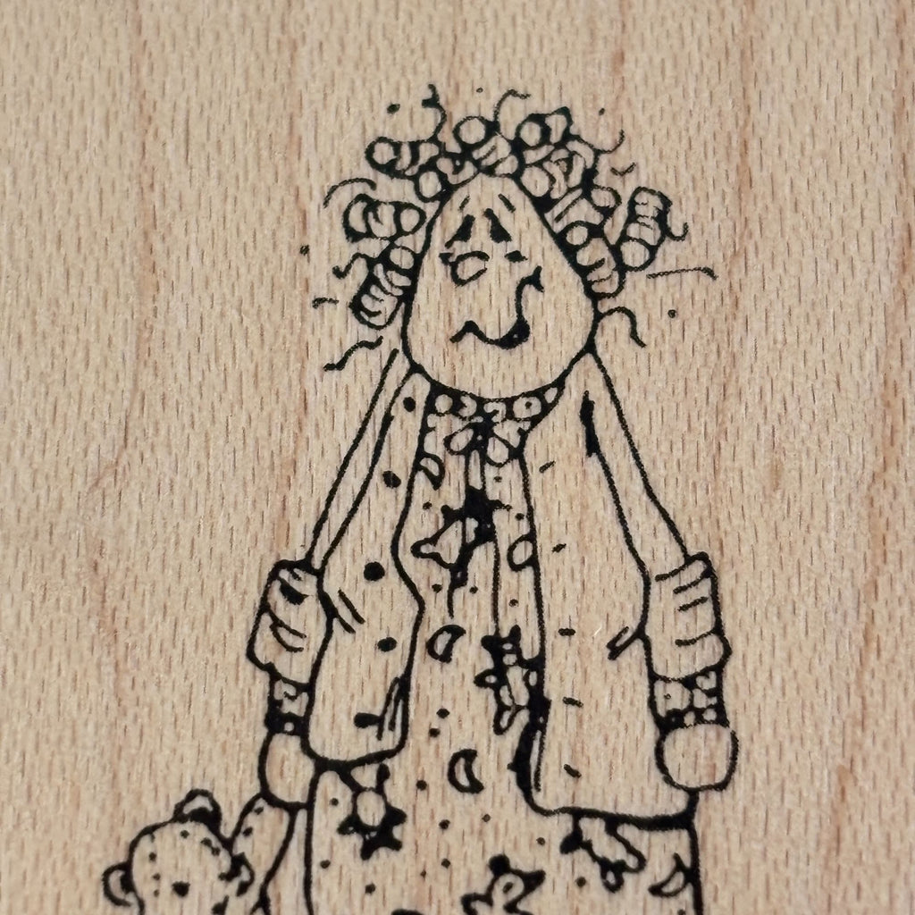 Judith Rubber Stamp Tired Mom My Ladies Frazzled Mother Teddy Bear Bedtime Funny