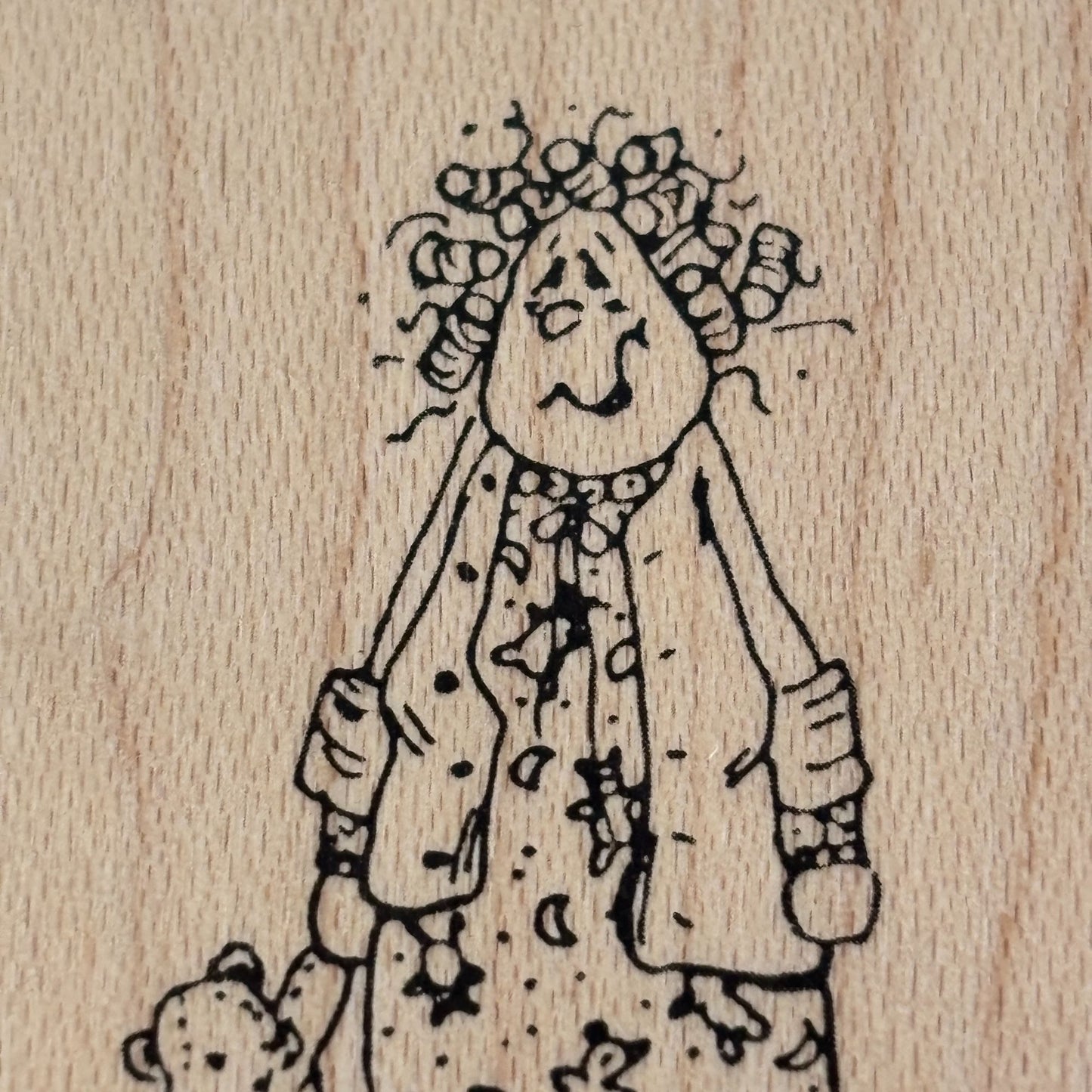 Judith Rubber Stamp Tired Mom My Ladies Frazzled Mother Teddy Bear Bedtime Funny