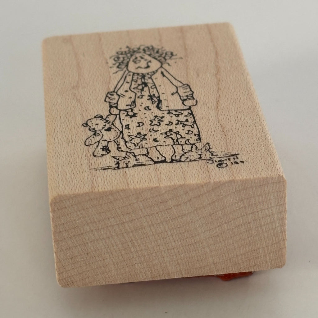 Judith Rubber Stamp Tired Mom My Ladies Frazzled Mother Teddy Bear Bedtime Funny