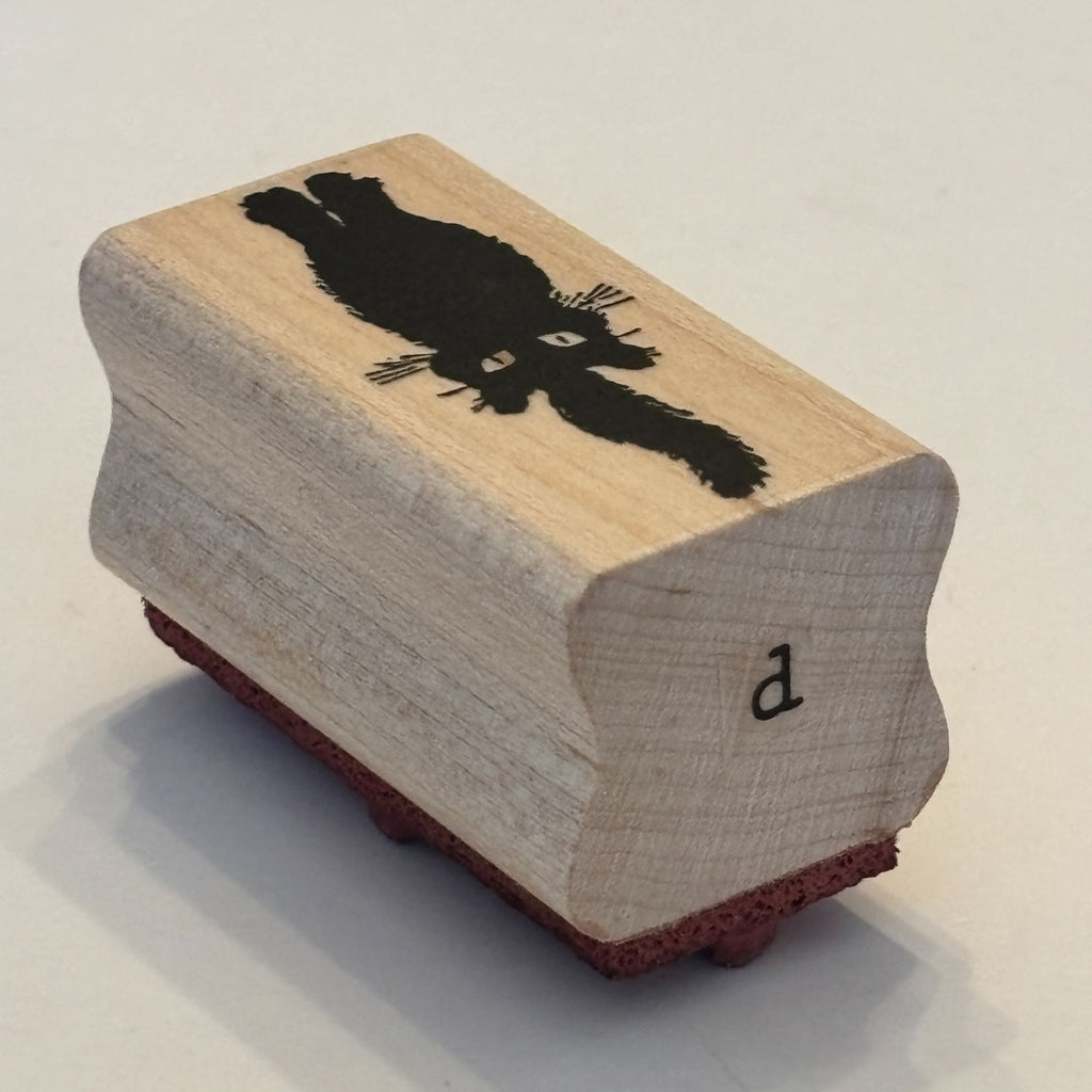 Picture Show Rubber Stamp Black Cat Silhouette Halloween Spooky Card Making Wood Mounted