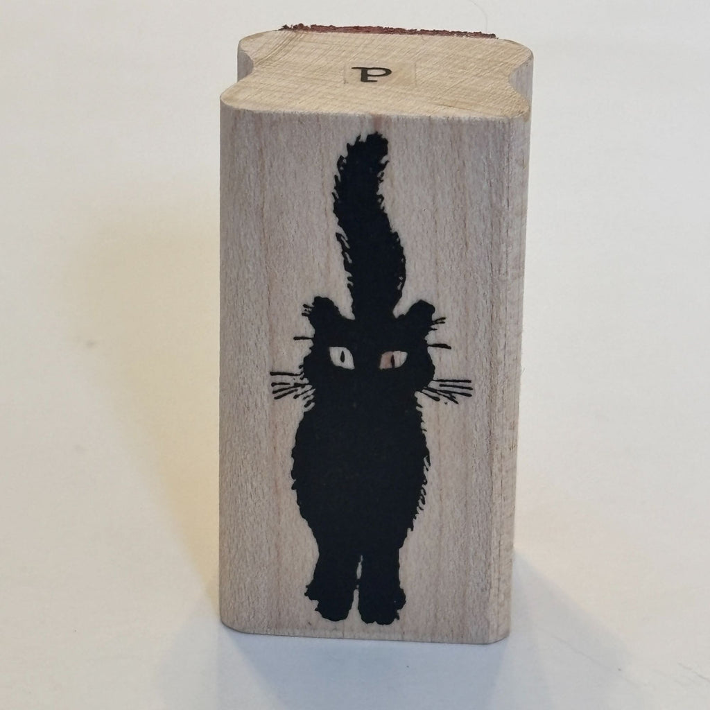 Picture Show Rubber Stamp Black Cat Silhouette Halloween Spooky Card Making Wood Mounted