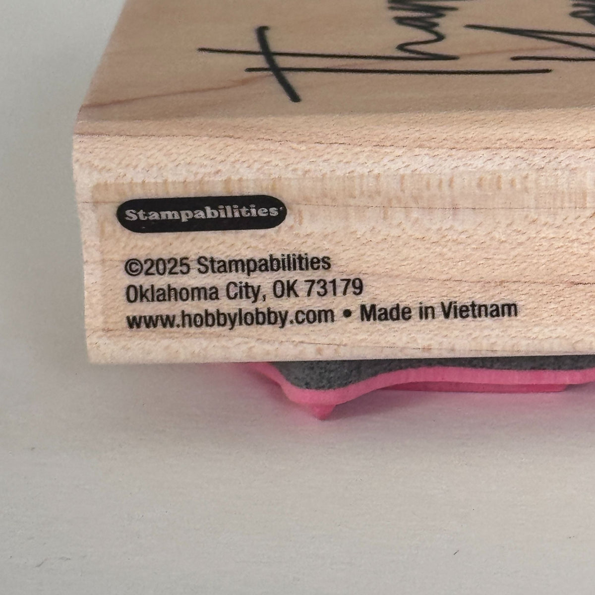 Stampabilities Rubber Stamp Thank You Heart Cardmaking Script Modern Paper Crafts Wood Mounted