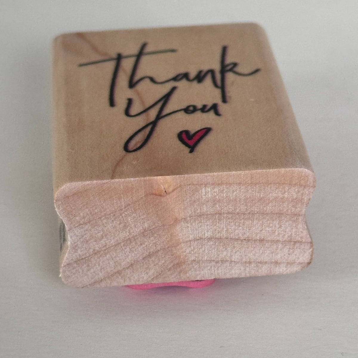 Stampabilities Rubber Stamp Thank You Heart Cardmaking Script Modern Paper Crafts Wood Mounted
